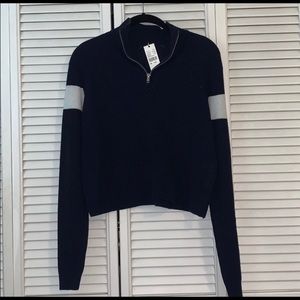 brandy melville cropped quarter zip sweater.